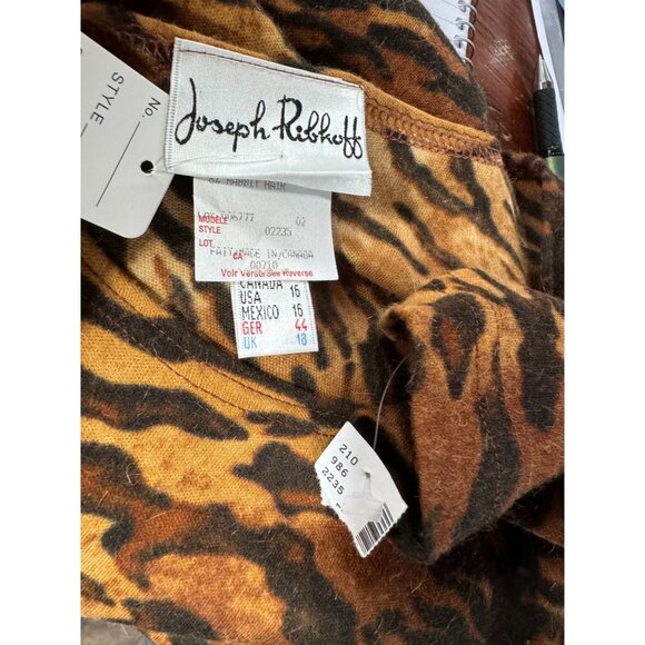 Vintage Joseph Ribkoff Tiger Print & Brown Two Pc Size 16 Maxi Dress - Picture 11 of 16